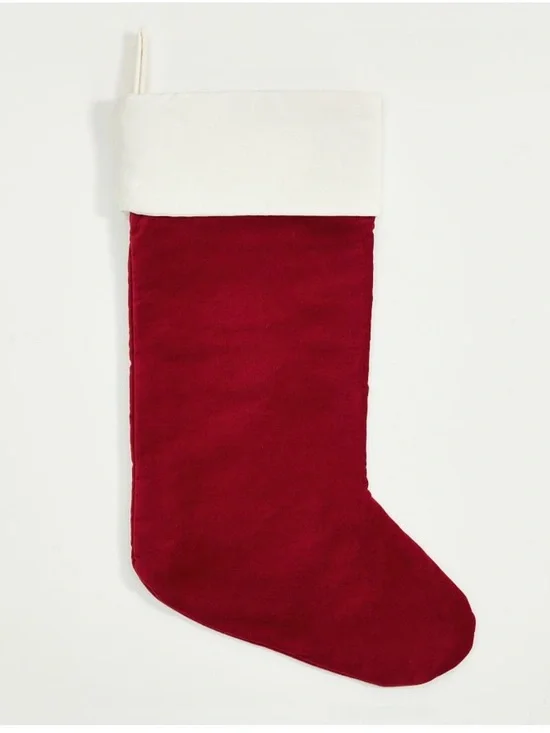 Pottery Barn Classic Red and White Holiday Stocking “Nicole” - Medium