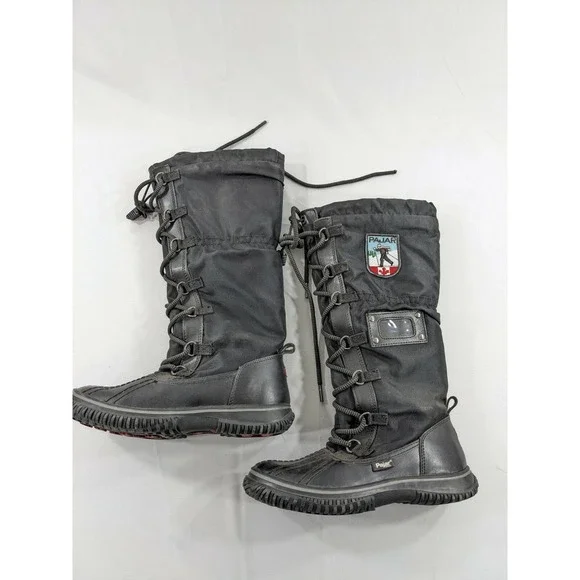 Pajar Canada Womens Winter‎ Boots Insulated Black Lace Up Snow 5/ 5.5 EUR 36
