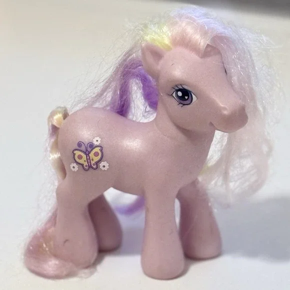 Vintage My Little Pony G3 Fluttershy 2005 Purple Metallic Glitter Butterfly