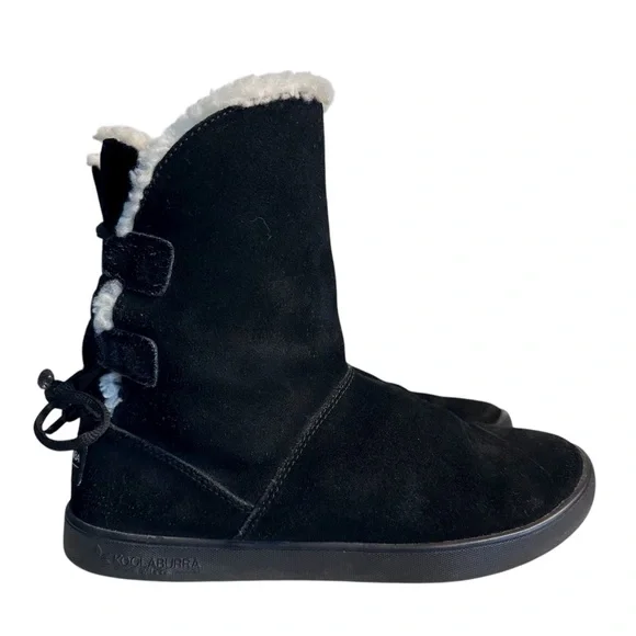 Koolaburra by UGG Shazi Short Tie Black Sheepskin Winter Boots