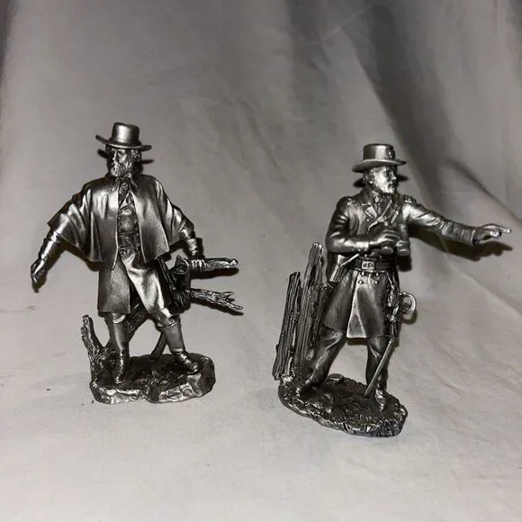 Pewter Blues And Greys Civil War Figures Robert E Lee‎ And Ulysses Grant B1