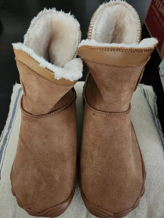 Bronoir CozyCloud Women's Tan Fleece-Lined Winter Boots - Size 8/8.5