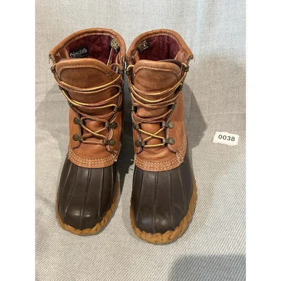 LL Bean Duck Boots Womens 6 Maine Hunting Shoe Gore-Tex Thinsulate Brown Tan