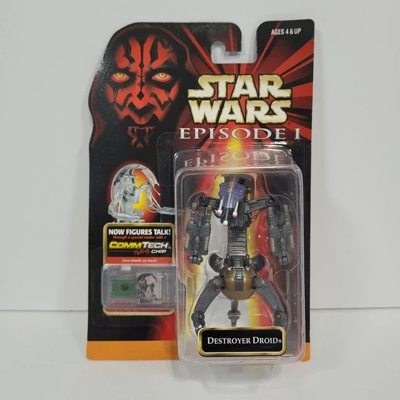 Star Wars Episode I Destroyer Droid Action Figure Hasbro 1998 CommTech Chip