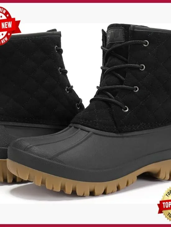 Waterproof Quilted Snow Boots with Side Zipper
