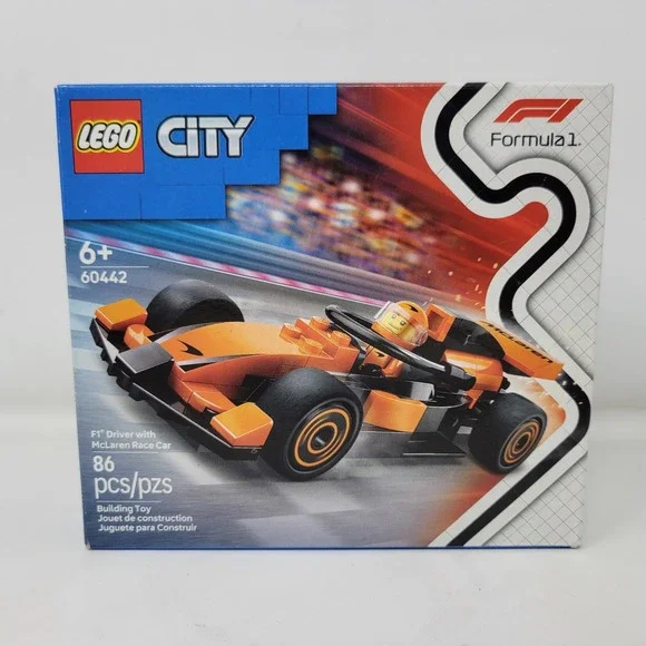 LEGO City 60442‎ F1 Driver with McLaren Race Car Formula 1 Building Toy Set NEW
