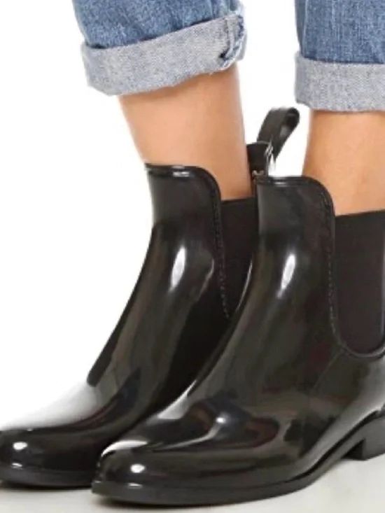 Sam Edelman Women's Glossy Black Tinsley Rain Ankle Boots