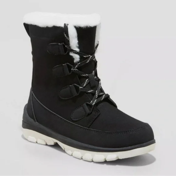 Women's Corie Shearling Hiker Winter Boots - Universal Thread Black 11