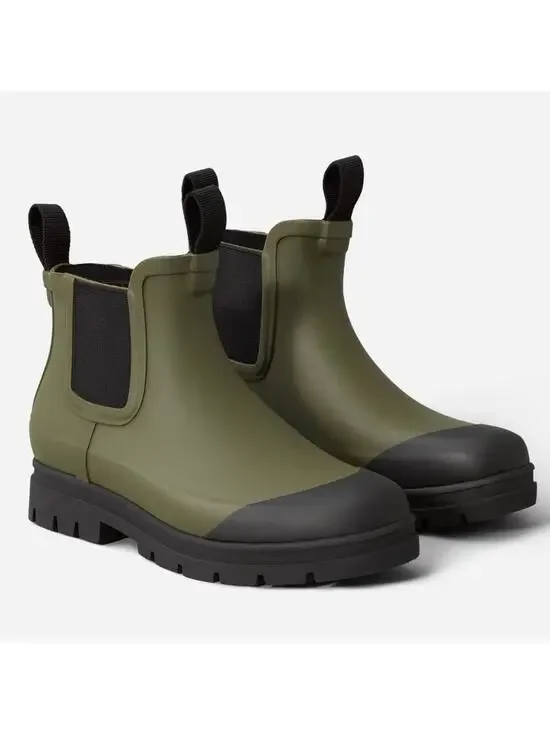Everlane Forest Green Chelsea Rain Boots Size 6 Waterproof Lug Sole NWOB