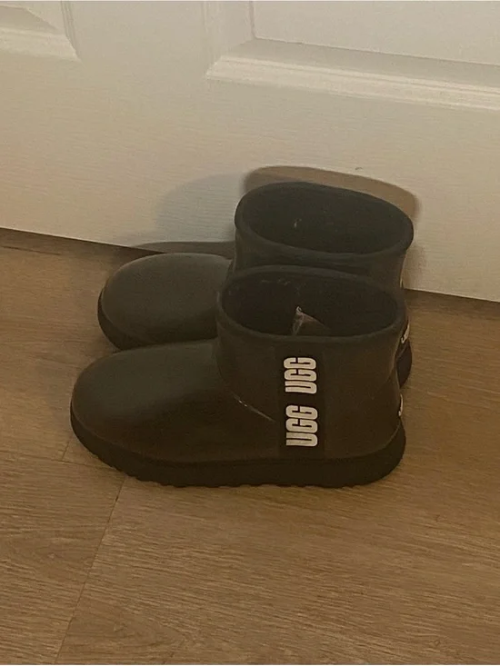 UGG Black Short Logo Ankle Boots for Women