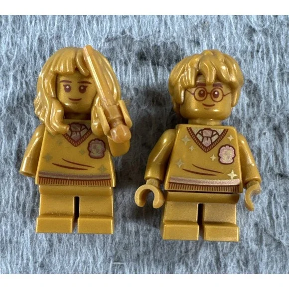 Lego Mini‎ Figure Harry Potter Hermione & Harry Pearl Gold 20th Anniversary