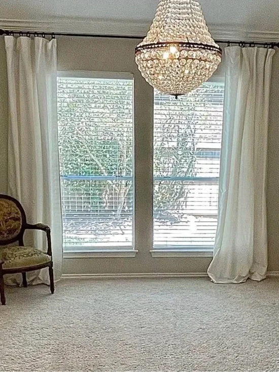 Pottery Barn 42x84” IVORY raw Silk cotton Drape single panel