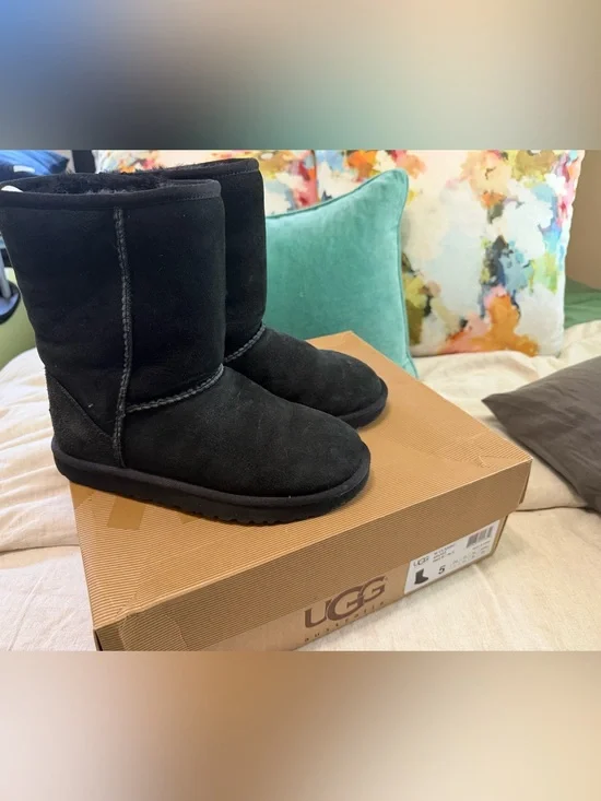 UGG Black Classic Short Suede Boots