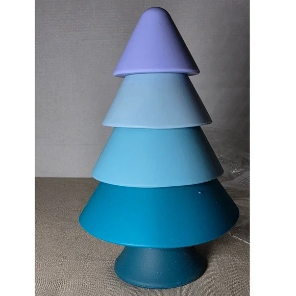 Imagination Junction 5 Piece Toddler Stacking Toy Silicone Blue Tree New