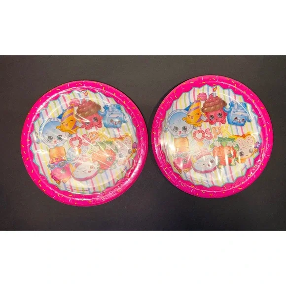 2 Shopkins Party Plates 16‎ Count 8.625 Inch Pink Birthday Unique Industries