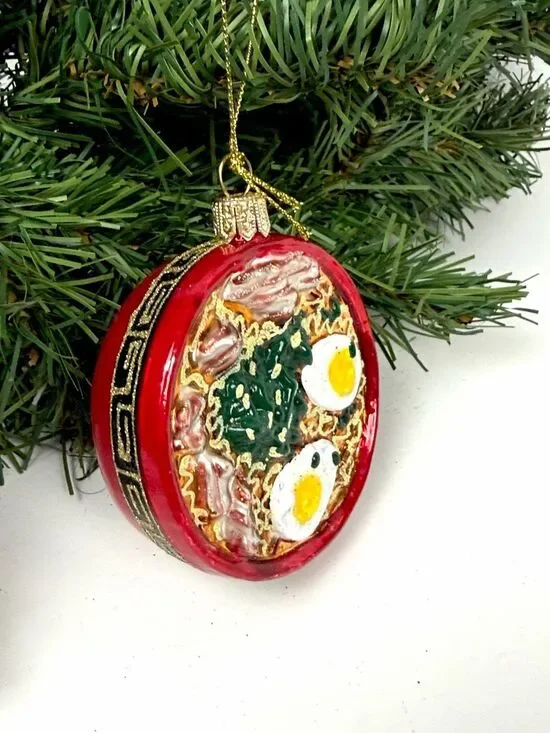 Glass Christmas Ornament Bowl Of Ramen made in Poland for Sur La Table