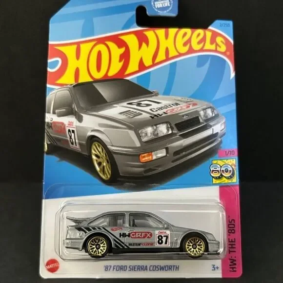 Hot Wheels HW‎ THE '80S 1/10 '87 Ford Sierra Cosworth 2/250 (Silver) NIB