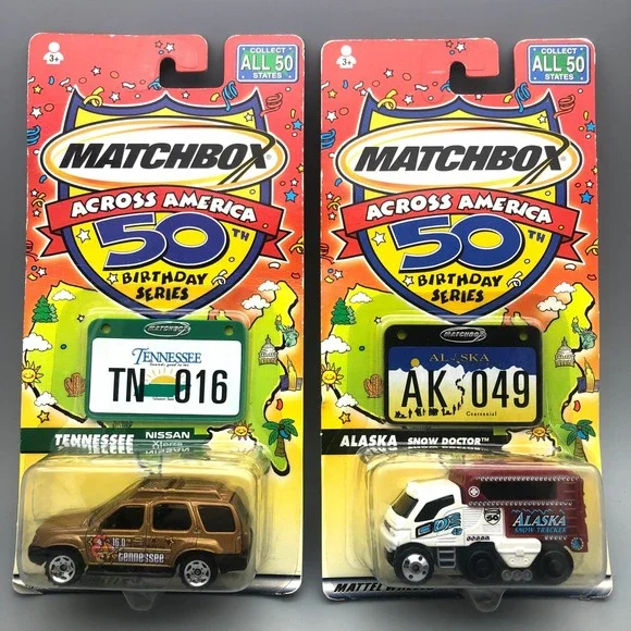 Matchbox Across America 50th Birthday Tennessee Nissan Xterra Alaska Snow Doctor