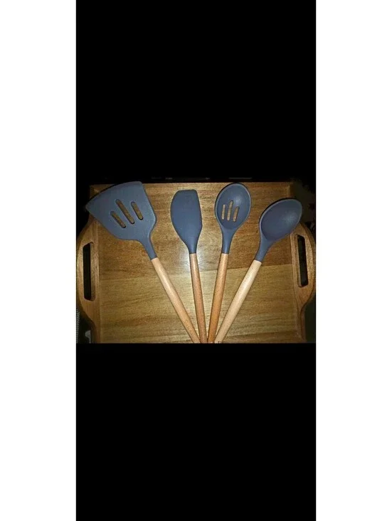 Sur La Table 4 Piece Silicone Wood Utensil Set [COPY]