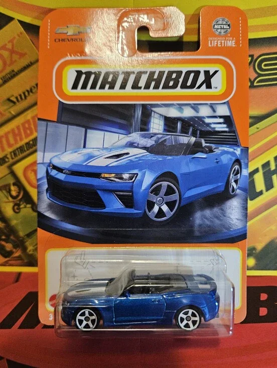 Matchbox Blue Metallic Camaro Convertible Sports Car