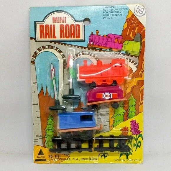 Ja Ru Mini Rail Road Playset-Esso Oil Train Car-No. 2191-Vintage 1960s-Deadstock