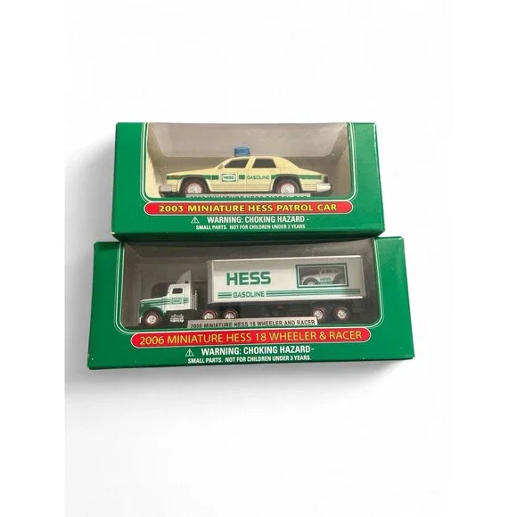 Hess Trucks 2003 Miniature Patrol Car 2006 Miniature 18 Wheeler & Racer‎ NEW