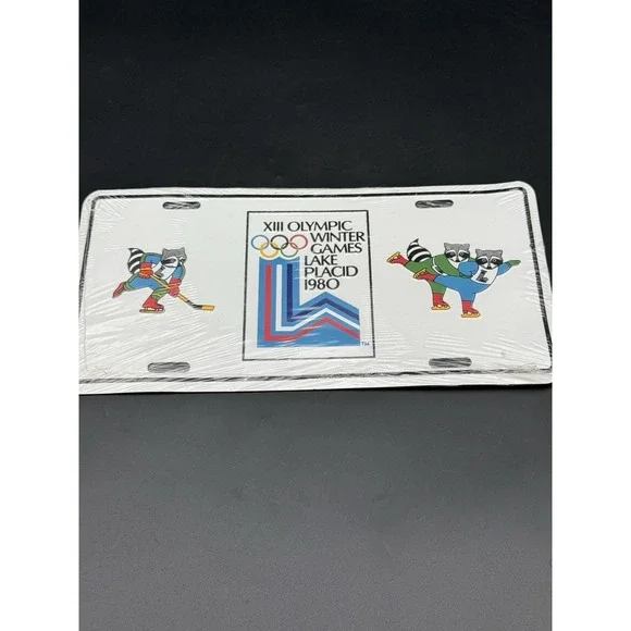 1980 Lake Placid New York WINTER‎ OLYMPICS Booster  License Plate Tag