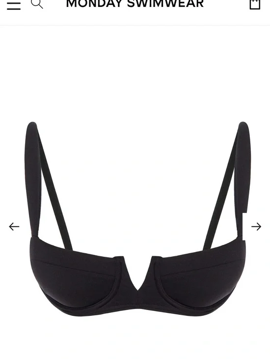 Monday Swimwear Clovelly Black Underwire Bikini Top