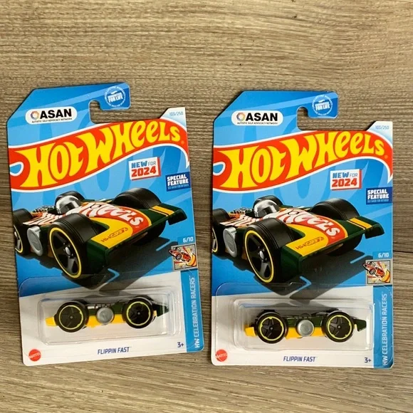 2 Hot Wheels Flippin Fast Fidget Spinner Race Car Hotwheels Mattel New 2024 Asan