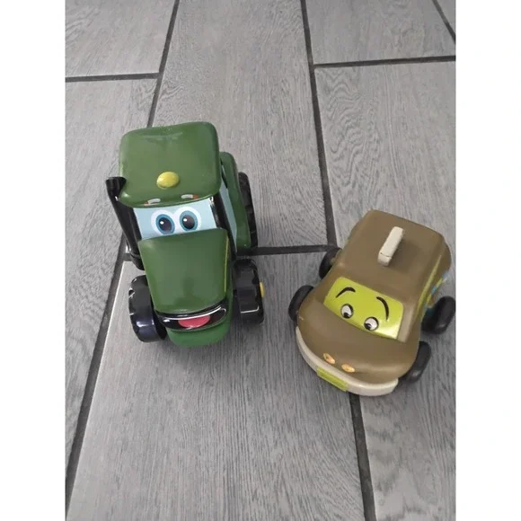 Tomy‎ Johnny Tractor and Friends Toy Vehicle Set Green Tractor and Brown Van