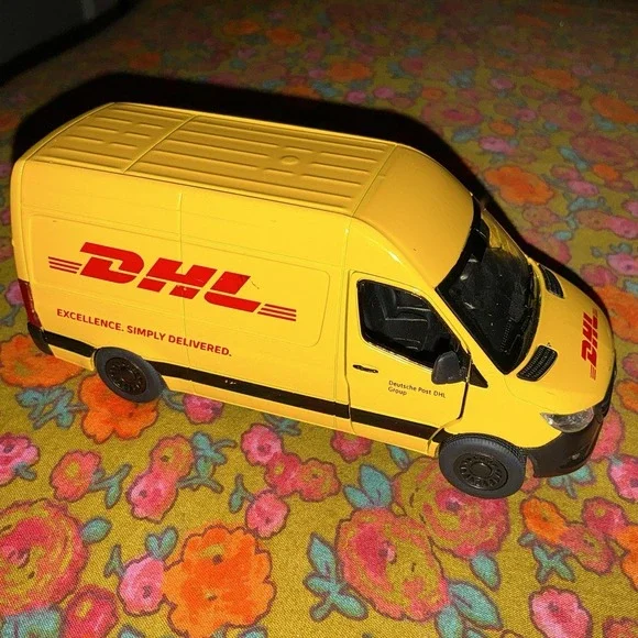 Mercedes-Benz Sprinter DHL Delivery Van, Kinsmart,‎ Diecast Toy Car, 5'', 1:48