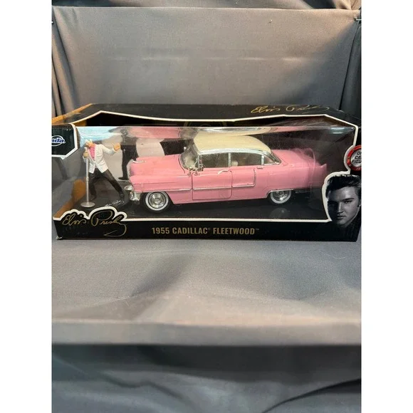 Jada Hollywood Rides Elvis Presley 1955 Cadillac Fleetwood Pink Die-Cast Figure