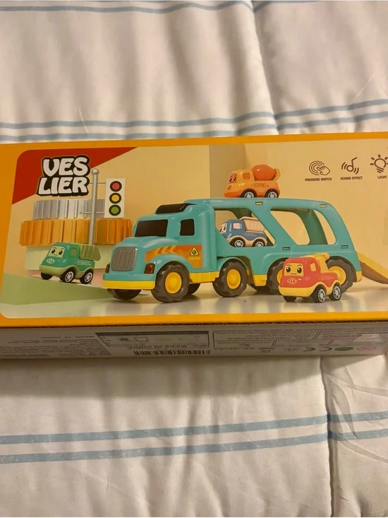 Kids Toy Car Carrier Truck - Teal and Yellow BNIB!