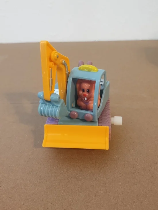 Cute Excavator Toy with Animal Driver plastic good condition