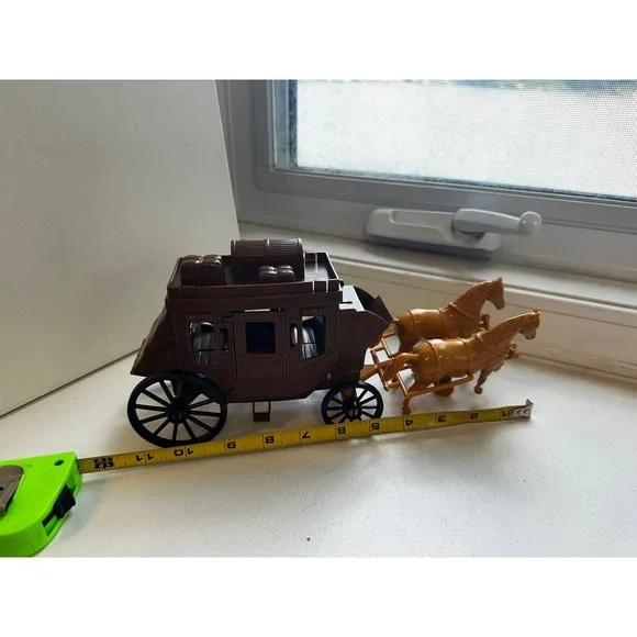 Vintage Processed Plastic Co Stagecoach Toy 7665 Western Horse Carriage USA Made