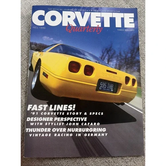 1990 Corvette Quarterly Magazine Fall Issue Volume 3 Chevy Racing 90s Indy VTG