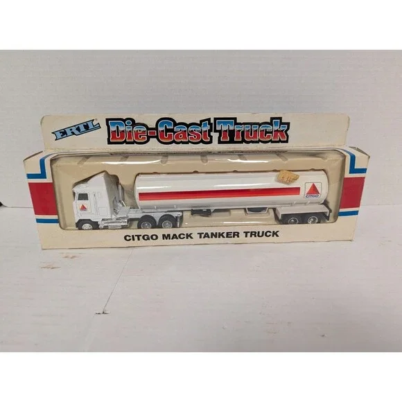ERTL, 1/64 SCALE CITGO MACK TRACTOR TRAILER TANKER TRUCK. #9262FO. SEE AD. (F33)