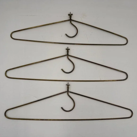 Vintage Mid-Century Heavy Brass‎ Coat Hangers