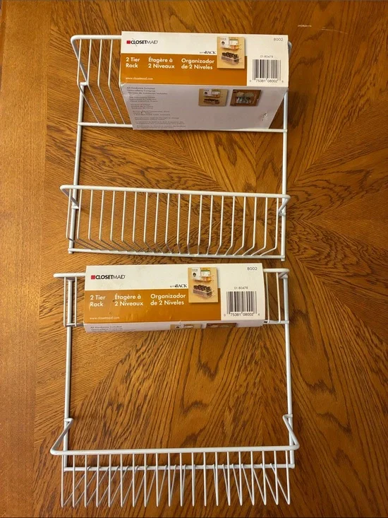 ClosetMaid White 2-Tier Over-Door Wire Rack Pair