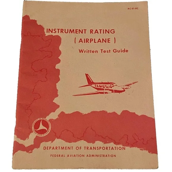 Vintage Pilot Training Flying 1972 Book‎ Aircraft plane Instrument Rating test