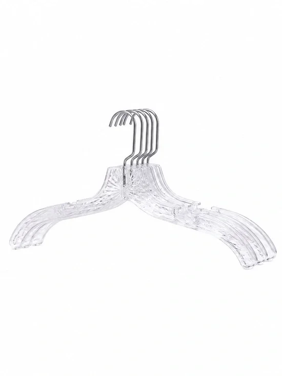 Set of 5 Clear Acrylic Clothing Hangers Like New