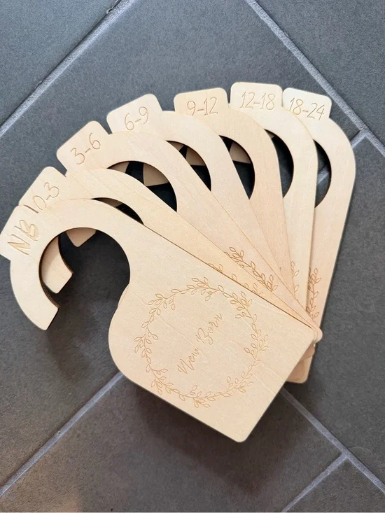 Wooden Closet Dividers - Natural Wood Baby Size Organizers