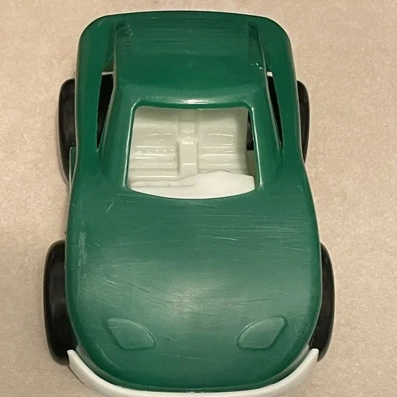 Vintage American Plastic Toys Inc Sport Car Green Coupe Model 410 Retro Kids Toy