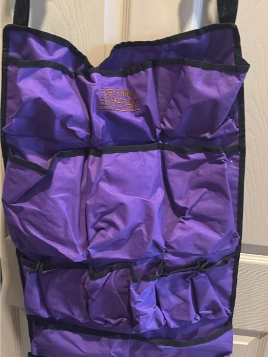 Purple Hanging Closet Organizer with Multiple Pockets