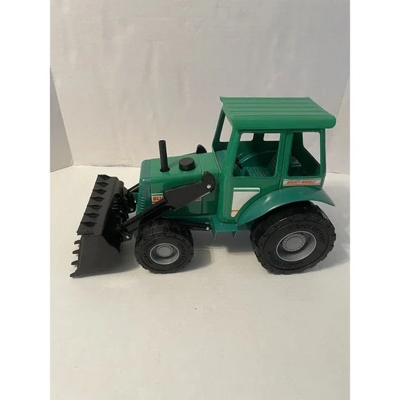 1998 MIGHTY WHEELS DIECAST GREEN FRONT LOADER BLUE RIDGE FARM GREAT TRACTOR‎