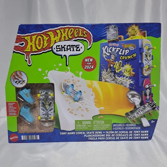 Hot Wheels‎ Skate Tony Hawk Cereal Skate Bowl Fingerboard Set New For 2024