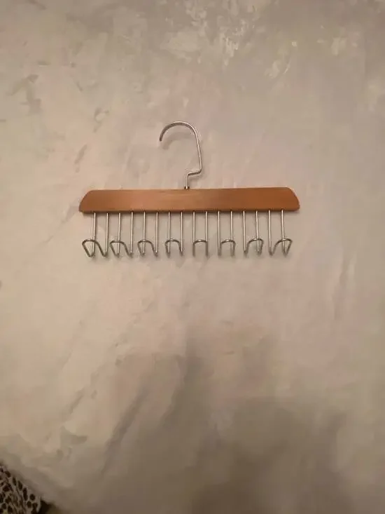 Wooden Tie and Belt Hanger Organizer with Multi Hooks