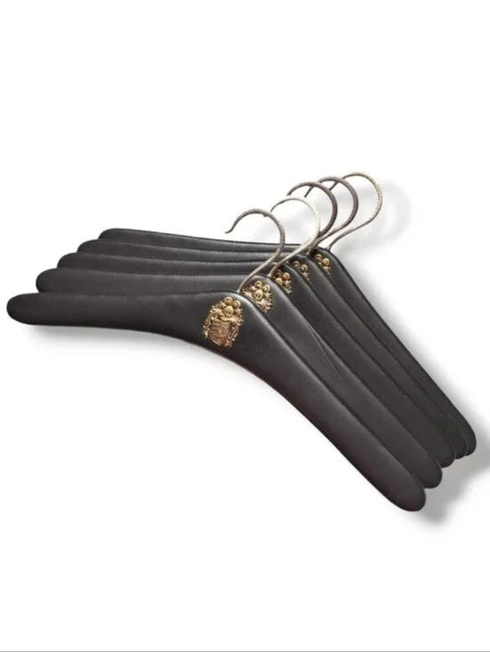 LIA OF SWITZERLAND Mid Century Luxury Covered Hangers Set of 5 VINTAGE
