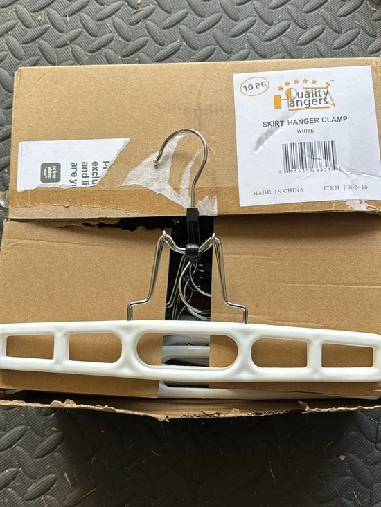 White Skirt Hanger Clamp - 10 Pack