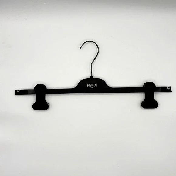 Fendi Clothes Hanger Clip Black Velvet‎ Pants Skirt Black Hook